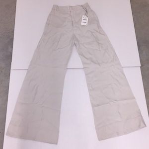 Hi-Waist Wide Leg Cream Pants *tiny flaws*